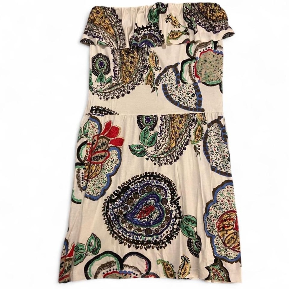 Glam Strapless Paisley Print Dress